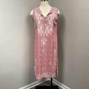 Floryday Pink Floral‎ Midi Dress